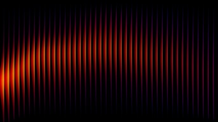 Abstract vertical lines of fiery red and orange light on a dark background