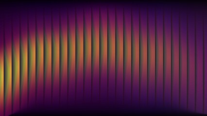 Abstract vertical stripes of light and shadow in purple and gold tones