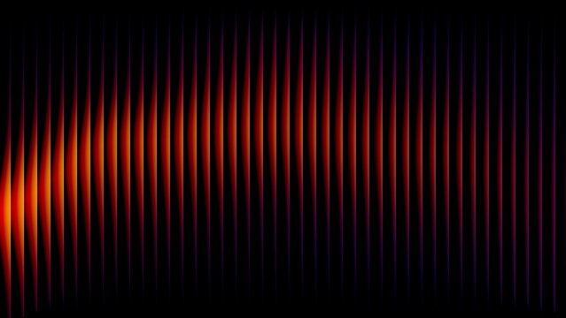 Abstract vertical lines of fiery red and orange light on a dark background