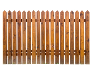 Wooden fence isolated on a transparent background.