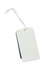 Empty price tag isolated on white background with soft shadow