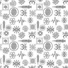 Biohacking, Biotech and Nanotechnology Seamless Pattern