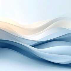 Obraz premium ブルーグレーと温かなクリームが滑らかな波となって流れ、冬の静けさを抽象化した穏やかなコンポジションです。 軽い粒子感と柔らかなぼかしが、室内アンビエンスや静かなジャズのフレージングを思わせます。