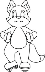 Cat Inline skating Inline skates Sports Animal Vector Graphic Art Illustration