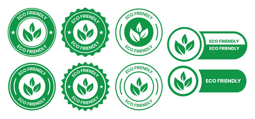 Set of eco friendly icons. Ecologic food stamps. Organic natural food labels. eco friendly logo, label, sign, badge, symbol, banner, line, flat vector, isolated illustration.