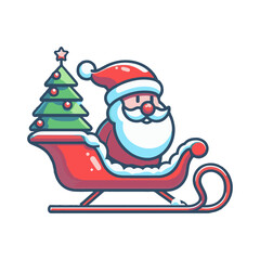 santa train illustration design
