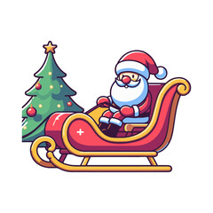 santa train illustration design