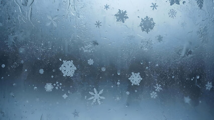 High-detail frosted glass window overlay, icy texture, crystallized snow patterns, transparency preserved, winter holiday mood.