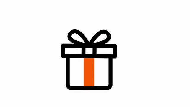 Festive Gift Box Icon Animation for Celebrations and Holidays.