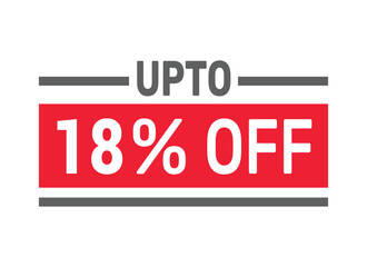 Up to 18% Off sale offer text design icon vector illustration