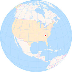 Location Map of Greenville-Spartanburg Int. Airport (Greenville, South Carolina, United States). IATA-code: GSP. No labels at all.