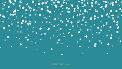 Snowfall on Teal Backdrop Winter Holiday Season Sparkle © Miki