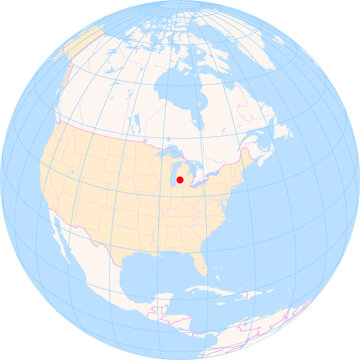 Location Map of Gerald R. Ford Int. Airport (Grand Rapids, Michigan, United States). IATA-code: GRR. No labels at all.