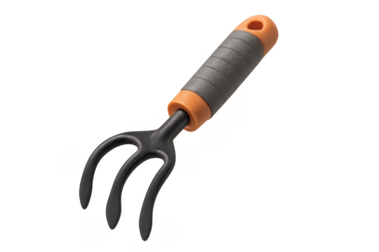 Hand cultivator for gardening and weeding with transparent background