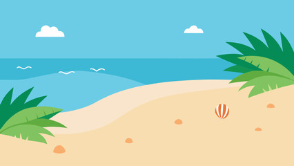 Obraz premium Sunny Sandy Beach with Turquoise Water