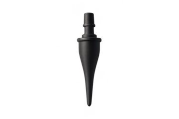 Plumb bob measuring vertical alignment on transparent background