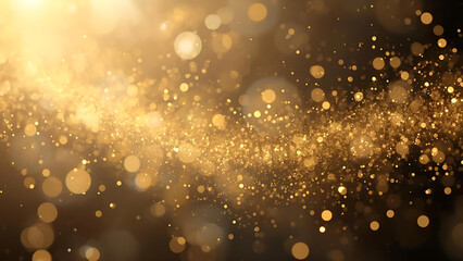 Golden magical dust trail overlay, floating particles with soft motion blur, transparent PNG, festive fantasy Christmas theme