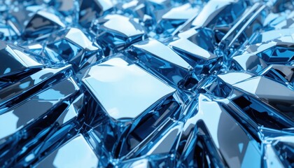 Intricate blue crystal shards sparkle under soft light in a detailed close-up view Generative AI