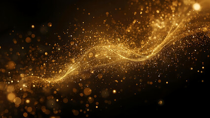 Golden magical dust trail overlay