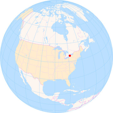 Location Map of Niagara Falls Int. Airport (Niagara Falls, New York, United States). IATA-code: IAG. No labels at all.