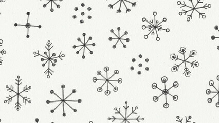 Charming hand-drawn snowflakes pattern for winter crafts and holiday designs, adding a touch of whimsical elegance to your seasonal projects