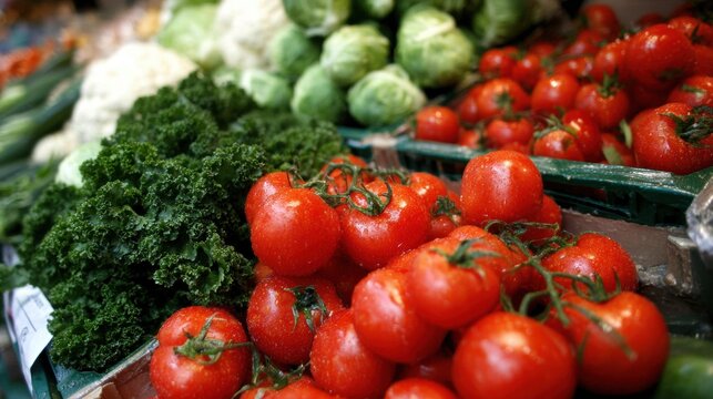 Fresh vegetables at a market showcasing vibrant colors and healthy options