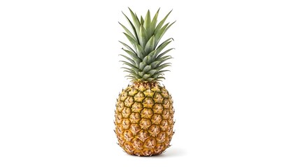 Fototapeta premium Fresh Ripe Whole Pineapple Isolated on White Background