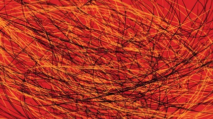 Abstract red and orange scribbled lines pattern
