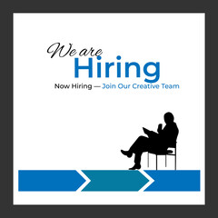 We are hiring recruitment open job vacancy design vector social media post banner template or web banner layout .
