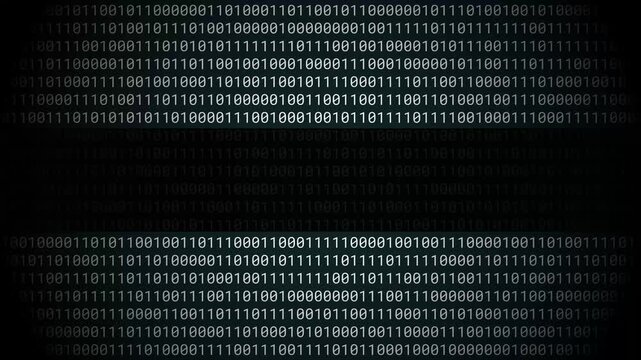 System error animation against binary matrix code background in 4k