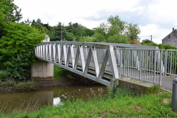 iron bridge across the river Sarre in France