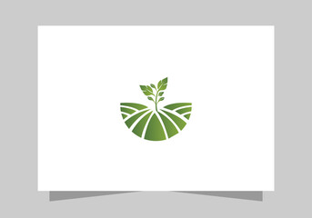 Agriculture and Farming Field, Eco-Friendly Plant icon, Green Farm Field logo vector design