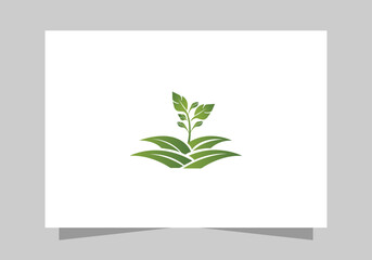 Agriculture and Farming Field, Eco-Friendly Plant icon, Green Farm Field logo vector design