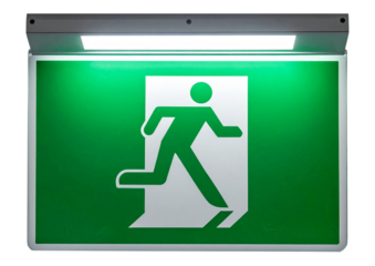 emergency exit sign isolated
