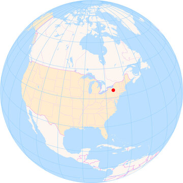 Location Map of Ithaca Tompkins Int. Airport (Ithaca, New York, United States). IATA-code: ITH. No labels at all.