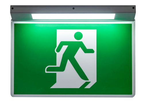 emergency exit sign isolated