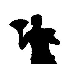 Silhouette of a man tossing a pizza with flair and skill