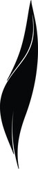 Illustration single black leaf simple design silhouette vector