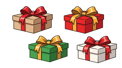 Colorful gift boxes with ribbons, perfect for celebrations and special occasions, ready to be unwrapped