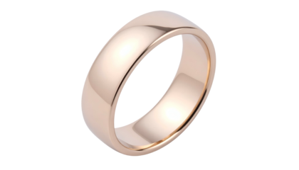 Simple, shiny rose gold ring on black. Polished, elegant band