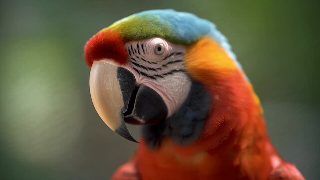 Colorful Macaw Parrot Portrait - A Vibrant Tropical Bird.