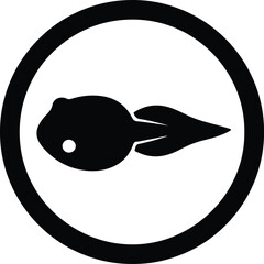 Illustration Tadpole simple graphic icon in the circle silhouette vector