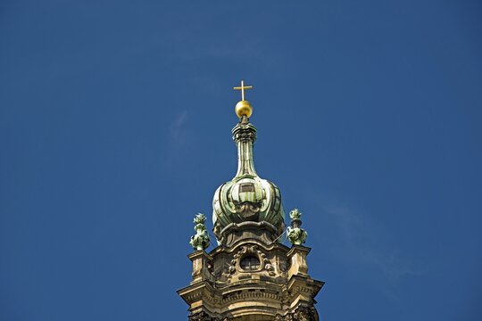 Tower, Hofkirche, Catholic Church of the Royal Court of Saxony, Sanctissimae Trinitatis Cathedral, Cathedral of the Holy Trinity, Dresden, Saxony, Germany