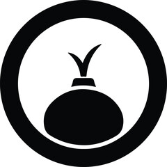 Illustration water dropper inside circle symbol black silhouette vector