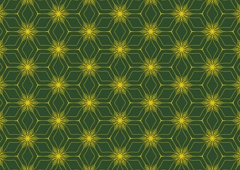 Abstract Floral Geometric Continuous Background Seamless Pattern 