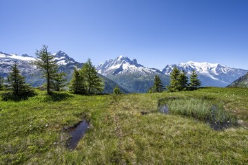 Mountain Panorama With Glaciated Mountain