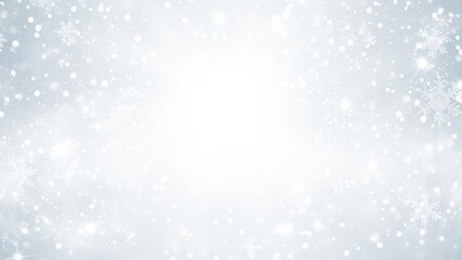 Elegant white and silver glitter bokeh background with sparkling lights.