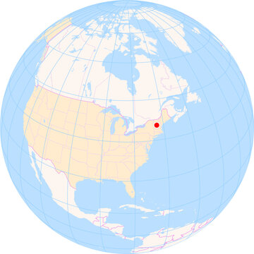 Location Map of Lebanon Municipal Airport (Lebanon, New Hampshire, United States). IATA-code: LEB. No labels at all.