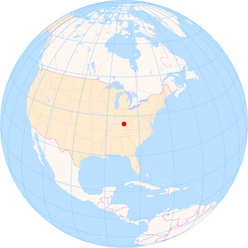 Location Map of Blue Grass Airport (Lexington KY, Kentucky, United States). IATA-code: LEX. No labels at all.