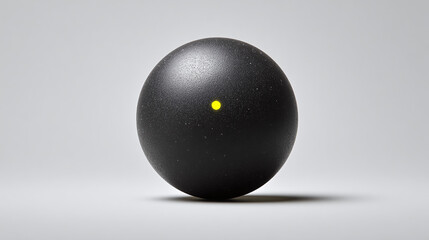 A single squash ball with its iconic yellow dot